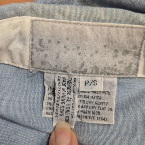 90s Vintage Embellished Denim Snap Button Up Shirt Light Wash Size Small - Picture 3 of 16